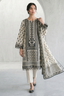 ZELLBURY WUS26X31088 Monochrome Printed Lawn 3-Piece Suit - 100% Original Brand Product
