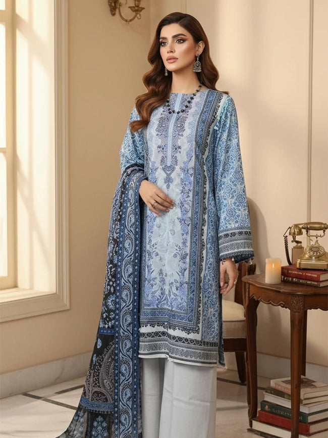 Salitex | Unstitched Suits | 3PC Unstitched Cambric Printed Suit (SSW6U3P825UT) Hover Image