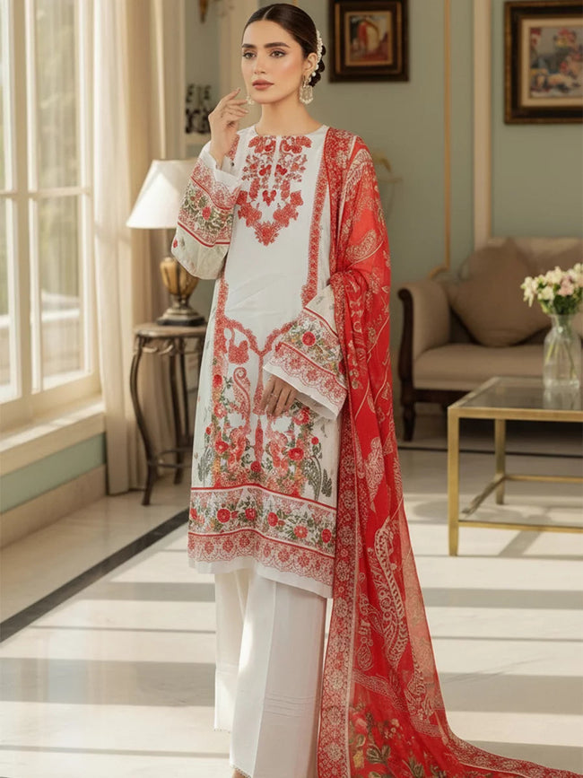 Salitex | Unstitched Suits | 3PC Unstitched Cambric Printed Suit (SSW6U3P822UT) - 100% Original Brand Product Hover Image