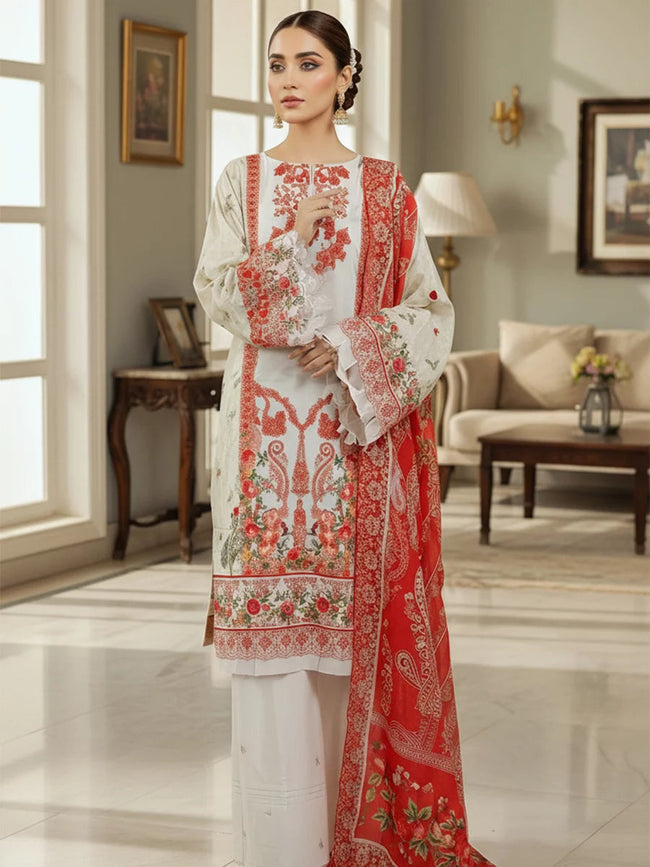 Salitex | Unstitched Suits | 3PC Unstitched Cambric Printed Suit (SSW6U3P822UT) - 100% Original Brand Product Main Image