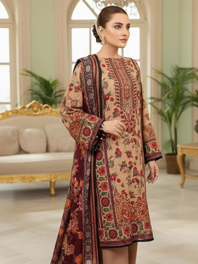 Salitex | Unstitched Cambric Suits | Salitex Printed Cambric Flora Suit SSW6U3P819UT Hover Image