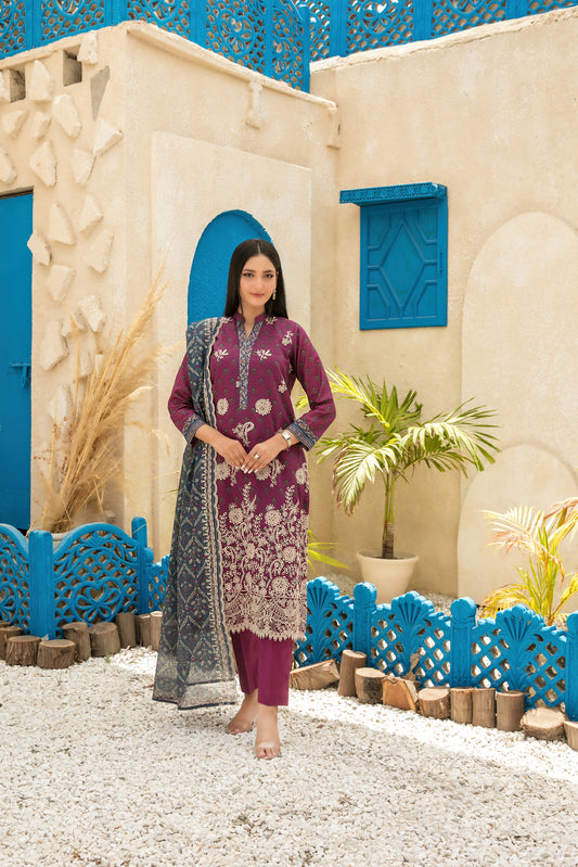 Tawakkal | Unstitched 3-Piece Lawn Collection | Neel 3pcs Un-Stitched EmbPrinted Lawn D-4124 - 100% Original Brand Product Main Image
