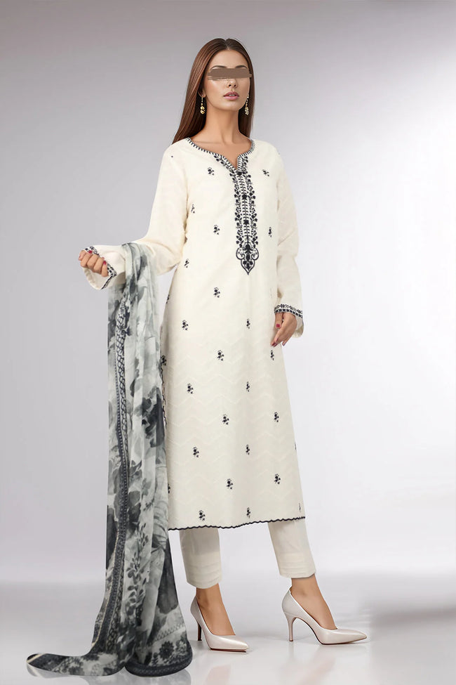 SAYA | Women’s 3-Piece Suit | 3pc Embroidered Self Jacquard - 100% Original Brand Product Hover Image