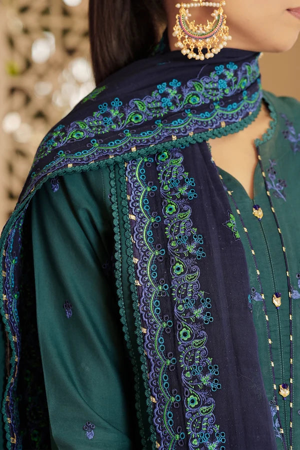 SAYA | Unstitched 3 Piece Embroidered Cambric Suit | U05-24396-E01A Hover Image