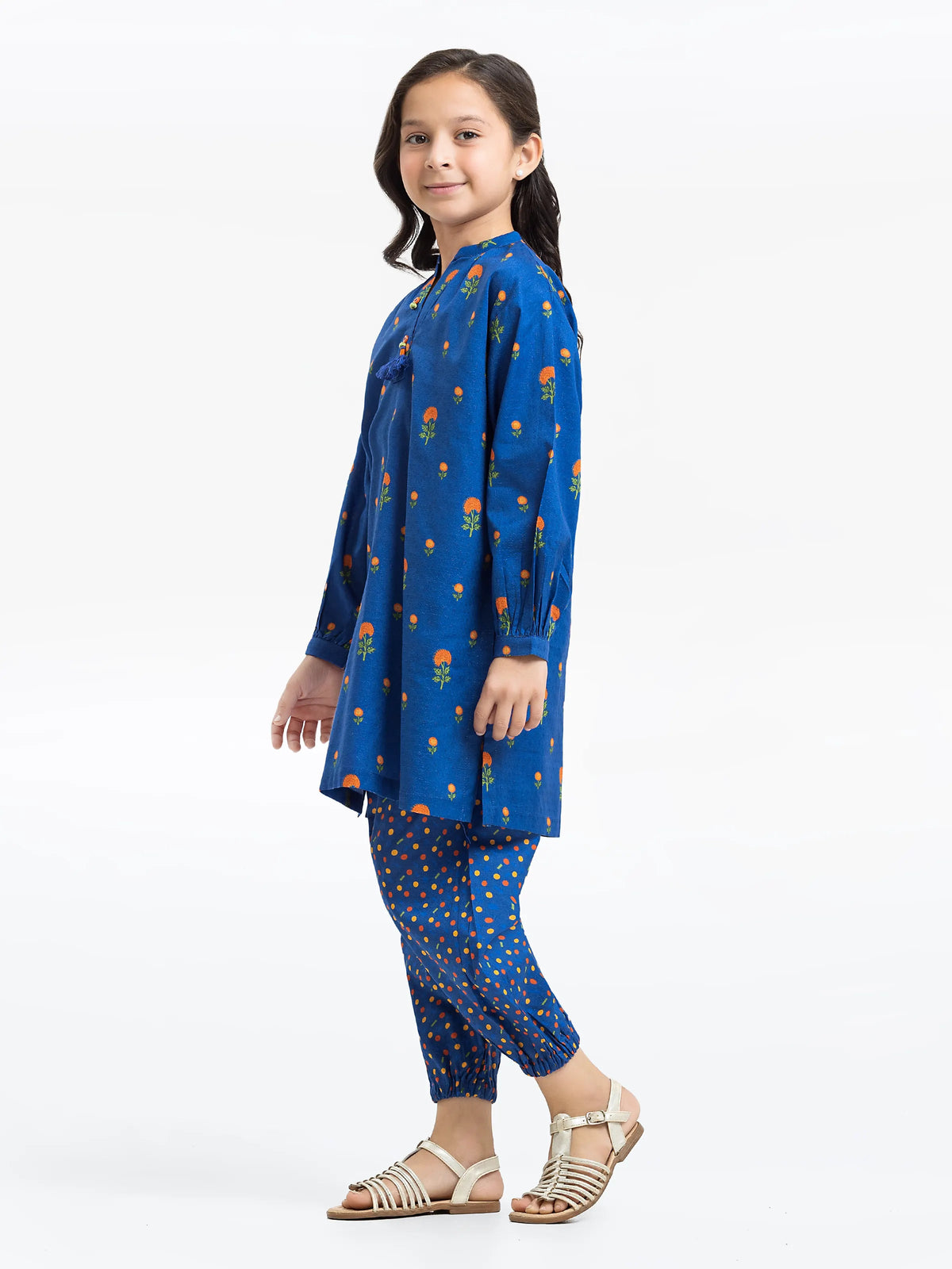 edenrobe | Girls 2-Piece Dobby Co-ord Set | Blue - 100% Original Brand Product