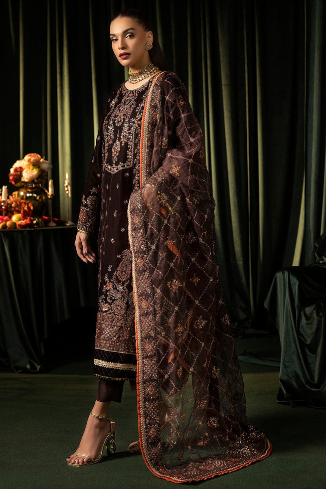Motifz | 3 Piece Embroidered Velvet Unstitched Suit | Aahana 5091 - 100% Original Brand Product Hover Image