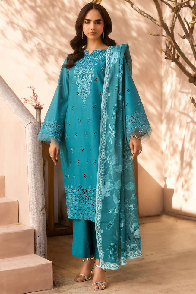 Motifz | 3-Piece Embroidered Lawn Suit | Izyan - 100% Original Brand Product Hover Image
