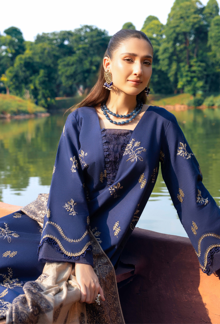 HumDum | Khaddar 3-Piece Suit | Onora Design 08 - 100% Original Brand Product