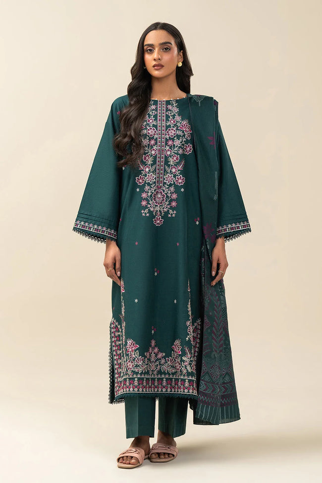 Beechtree Garland Bloom 3 Piece Embroidered Lawn Suit | BT12601UN004023 - 100% Original Brand Product Hover Image