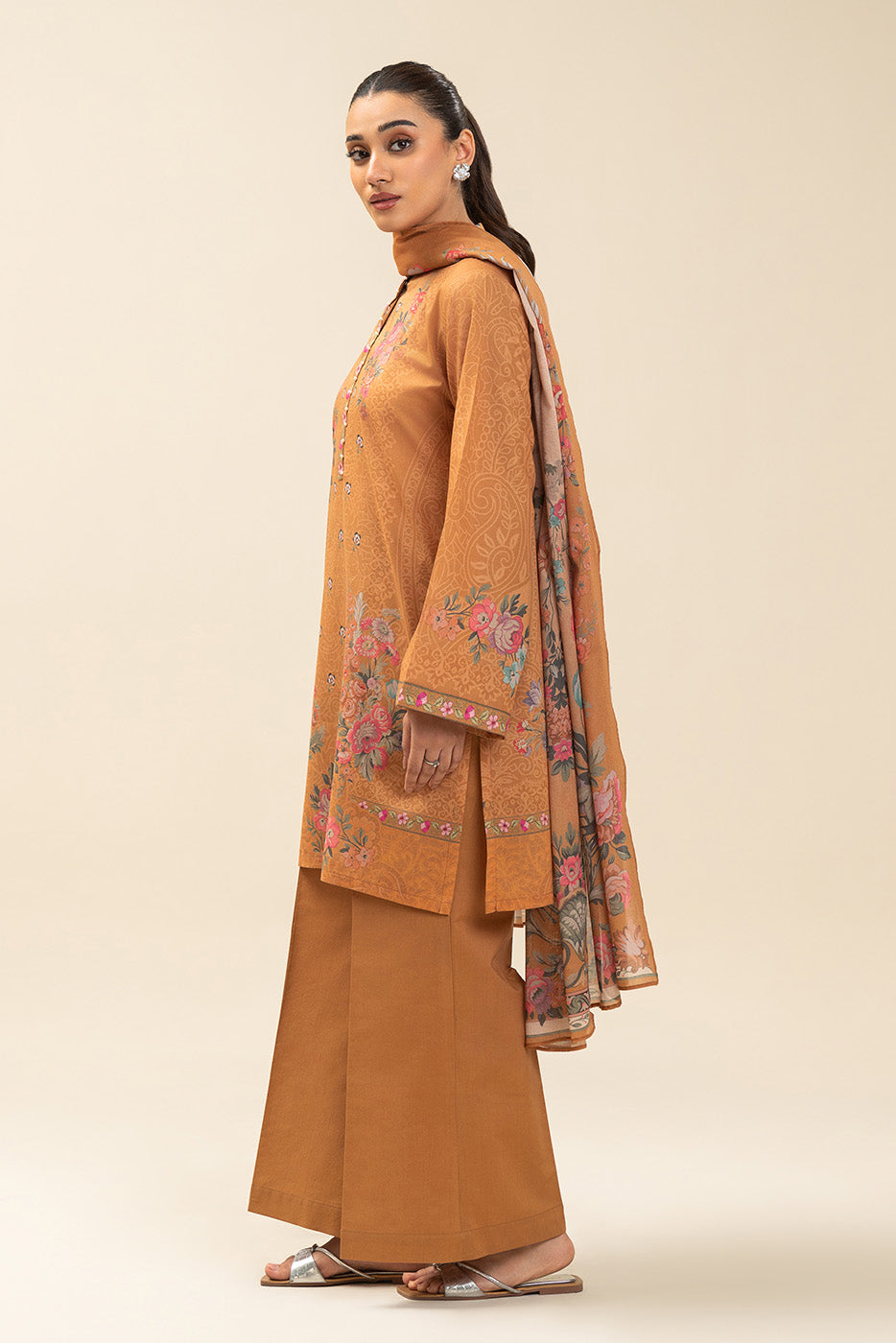 BeechTree | Unstitched 3 Piece Suit | Printed Lawn 3PC - 100% Original Brand Product