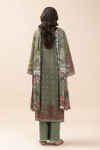 BeechTree | 3 Piece Printed Lawn Suit | Olive Essence - 100% Original Brand Product
