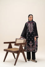 BeechTree | 3-Piece Embroidered Khaddar Suit | Obsidian Gem - 100% Original Brand Product
