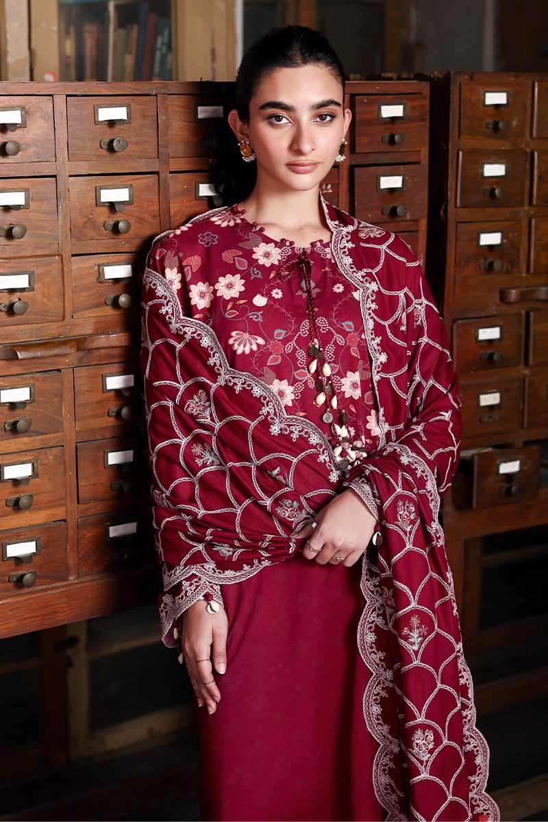 Cross Stitch | 3-Piece Linen Unstitched Suit | Berry Luxe - 100% Original Brand Product