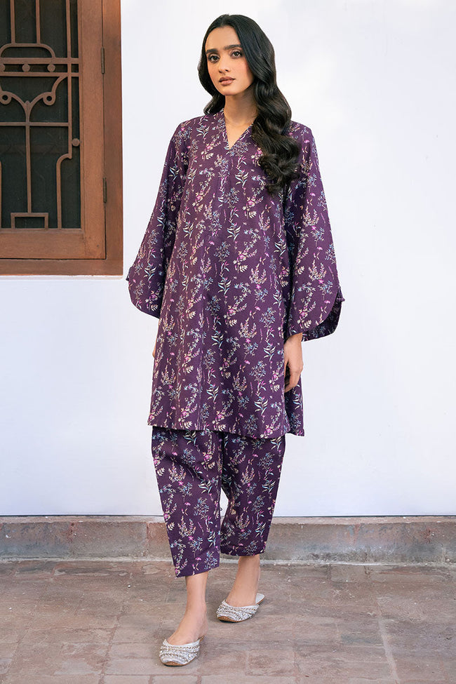 Cross Stitch | 2-Piece Khaddar Suit | Frosted Plum - 100% Original Brand Product Hover Image