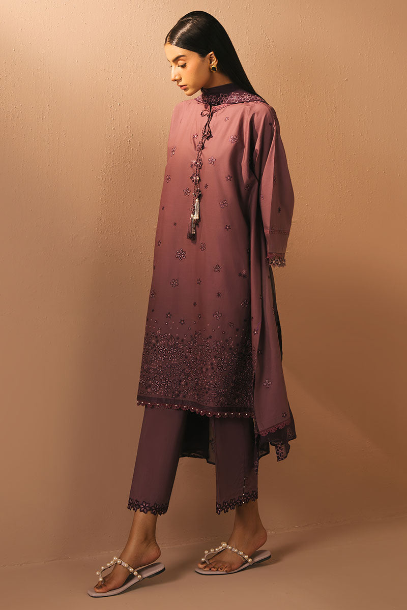 Cross Stitch | 3-Piece Embroidered Lawn Suit | Grape Amethyst - 100% Original Brand Product