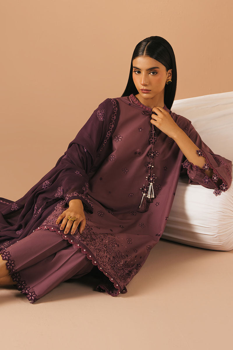 Cross Stitch | 3-Piece Embroidered Lawn Suit | Grape Amethyst - 100% Original Brand Product