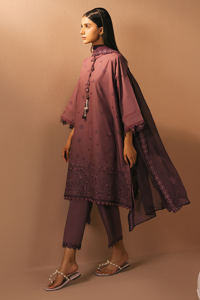 Cross Stitch | 3-Piece Embroidered Lawn Suit | Grape Amethyst - 100% Original Brand Product