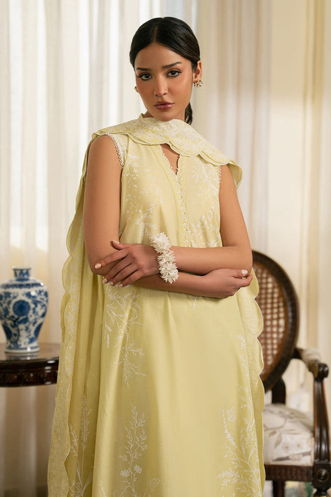 Cross Stitch | 3 Piece Embroidered Lawn Suit | Mellow Green - 100% Original Brand Product Hover Image