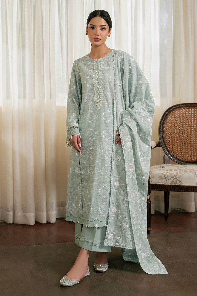 Cross Stitch | 3PC Embroidered Lawn Suit | Sage Reverie - 100% Original Brand Product Hover Image