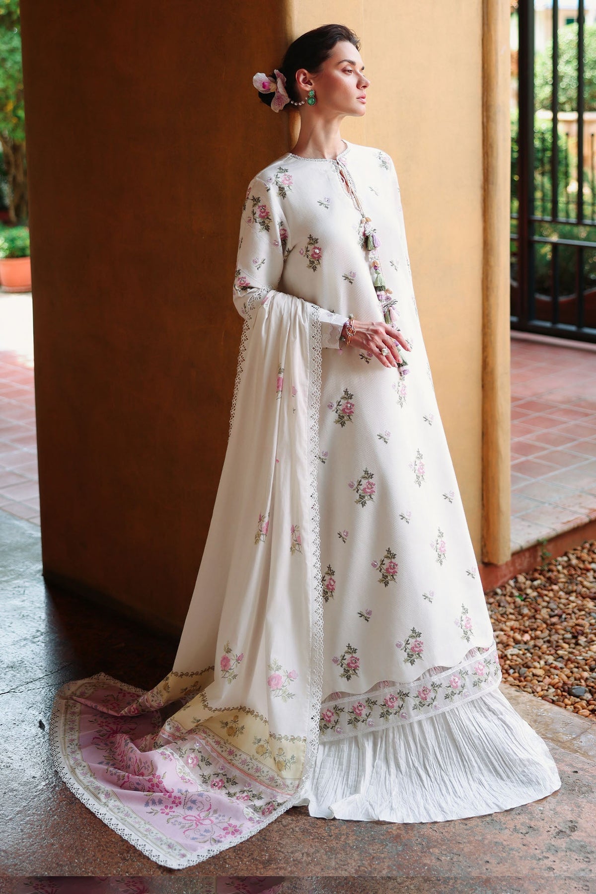 Cross Stitch | 3 Piece Embroidered Lawn Suit | Garden Ivory