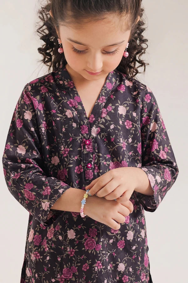 SAYA | Kids 2 Piece | Black Floral Printed Shirt Trouser Set - 100% Original Brand Product Main Image