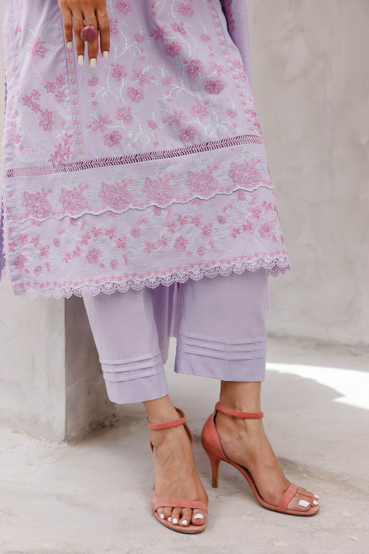 Lakhany | 3 Piece Embroidered Lawn | Purple Embroidered Lawn - 100% Original Brand Product