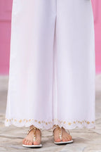 Pink Petals | Trouser | White Embroidered Trouser PP12W-13/14 - 100% Original Brand Product