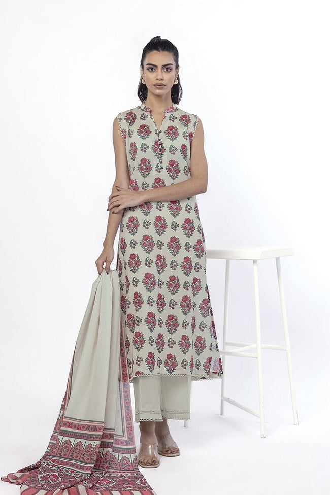 Khaadi | 3 Piece Lawn Suit | Floral Printed Lawn Suit Hover Image