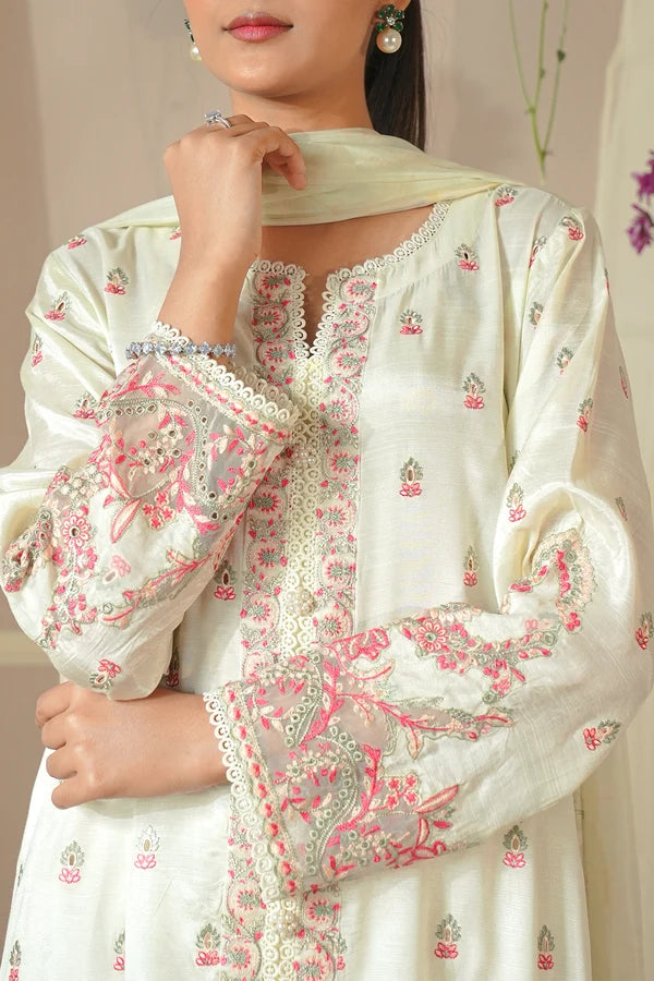 Saya | Women’s Unstitched | Embroidered Raw Silk 3 Piece - 100% Original Brand Product Main Image