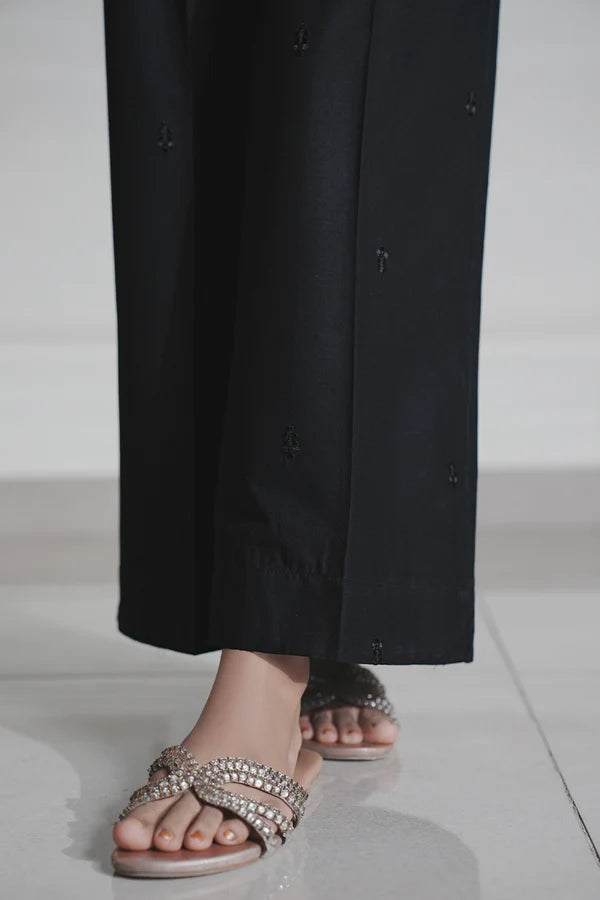 Saya | Trousers | Embroidered Cotton Jacquard Pant - 100% Original Brand Product Hover Image