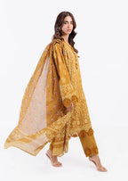 Bonanza | 3 Piece Unstitched Suit | Ochre - 100% Original Brand Product