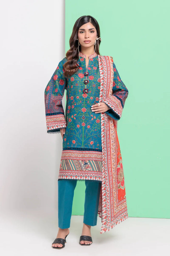 Bonanza Satrangi Emerald 3 Piece Unstitched Khaddar Suit | WU3PPBW25LI9O45 - 100% Original Brand Product Hover Image