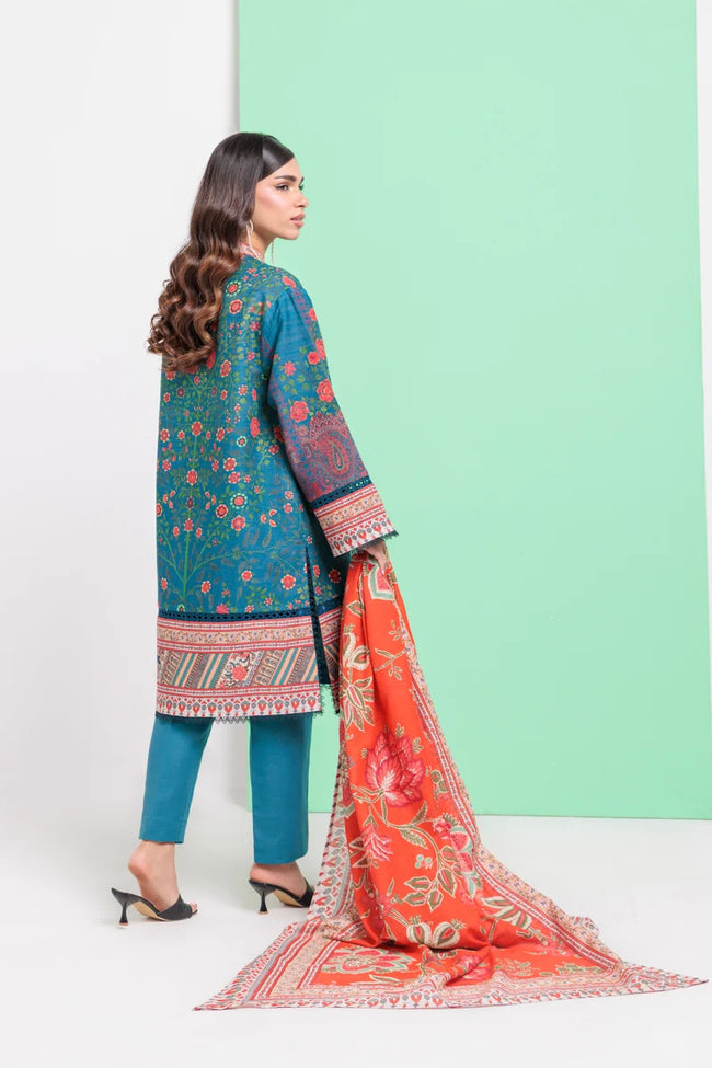 Bonanza Satrangi Emerald 3 Piece Unstitched Khaddar Suit | WU3PPBW25LI9O45 - 100% Original Brand Product Main Image