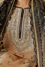 Zellbury | Women Unstitched Suits | Zellbury Beige and Black Printed Chikankari 3-Piece Suit WUC26E34047 - 100% Original Brand Product