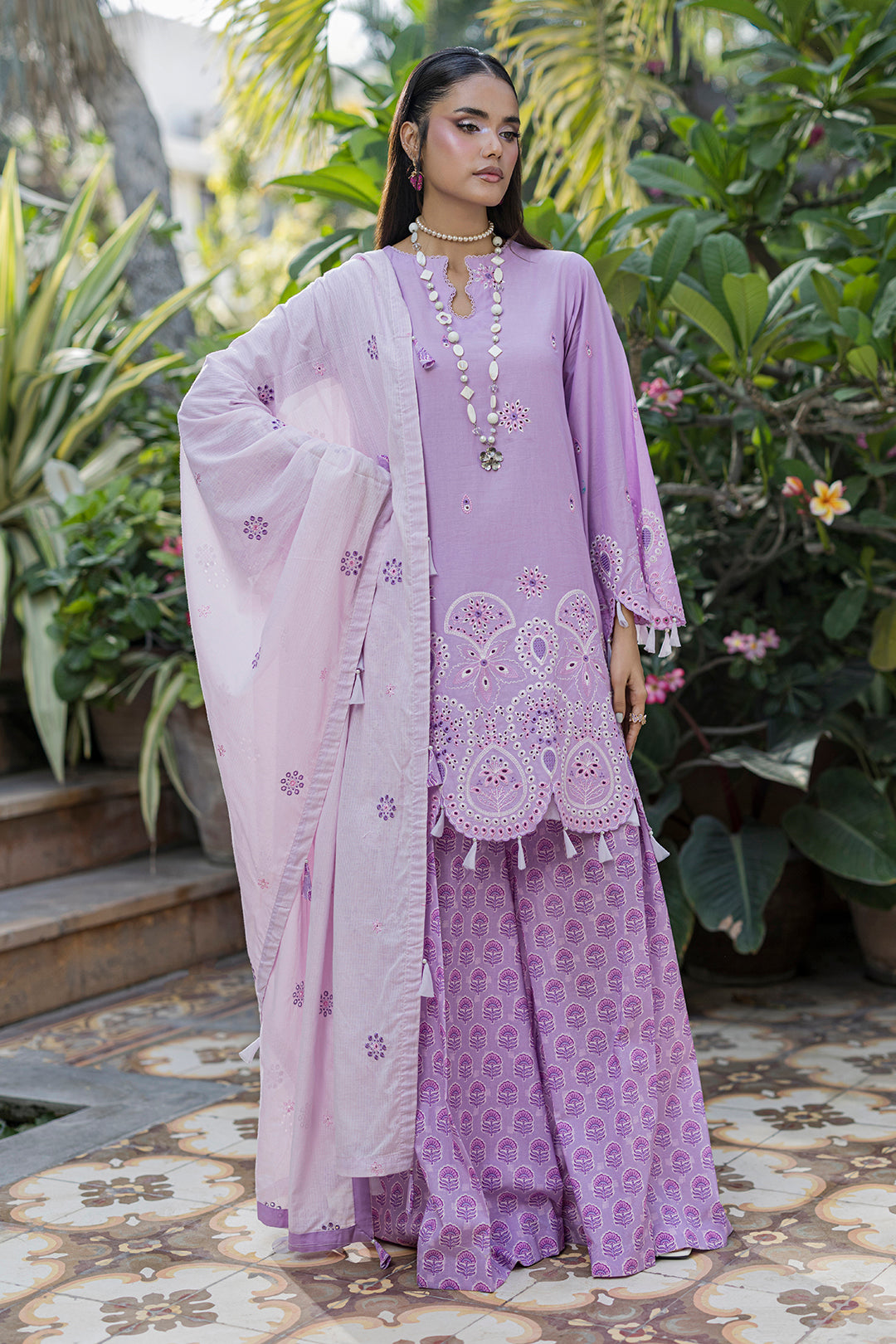 Zellbury | Women Unstitched Suits | Embroidered Shirt Shalwar Dupatta - 4052 - 100% Original Brand Product