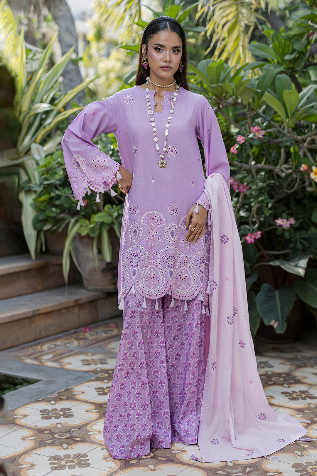 Zellbury | Women Unstitched Suits | Embroidered Shirt Shalwar Dupatta - 4052 - 100% Original Brand Product