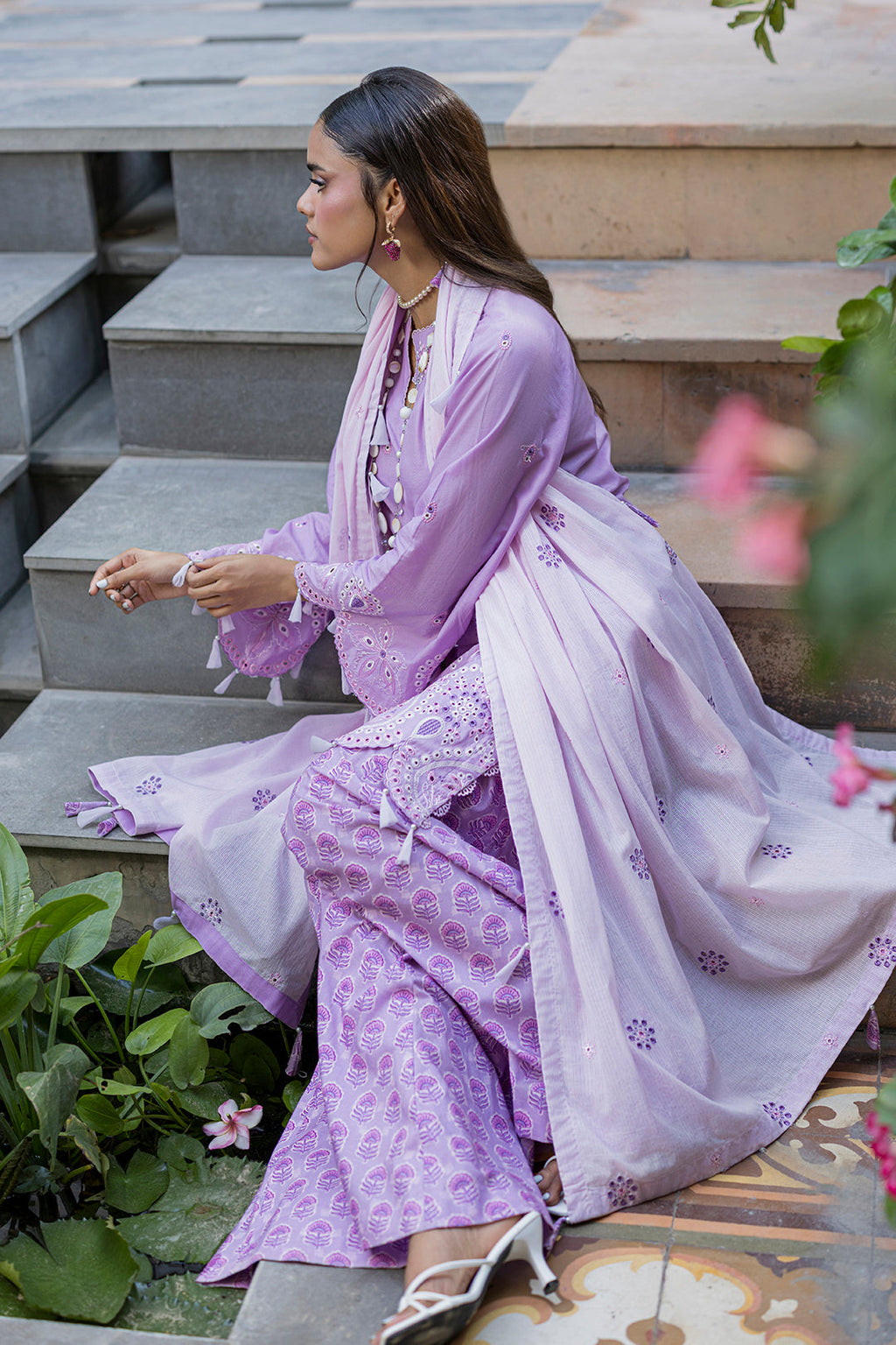 Zellbury | Women Unstitched Suits | Embroidered Shirt Shalwar Dupatta - 4052 - 100% Original Brand Product