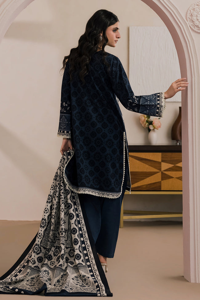 ZELLBURY Monochrome Embroidered Lawn Unstitched 3Pc Suit WUS26E30710 - 100% Original Brand Product Main Image