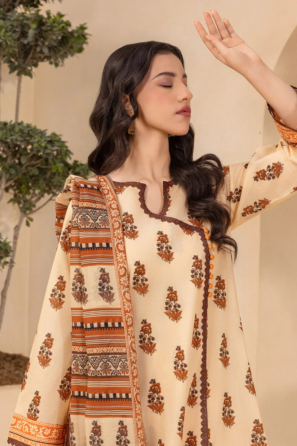 Zellbury Unstitched 3 Piece Lawn Edit 2 Suit-WUS26X30876 - 100% Original Brand Product