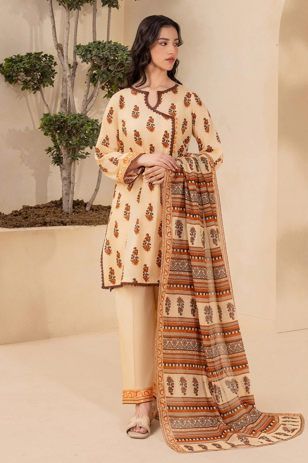 Zellbury Unstitched 3 Piece Lawn Edit 2 Suit-WUS26X30876 - 100% Original Brand Product