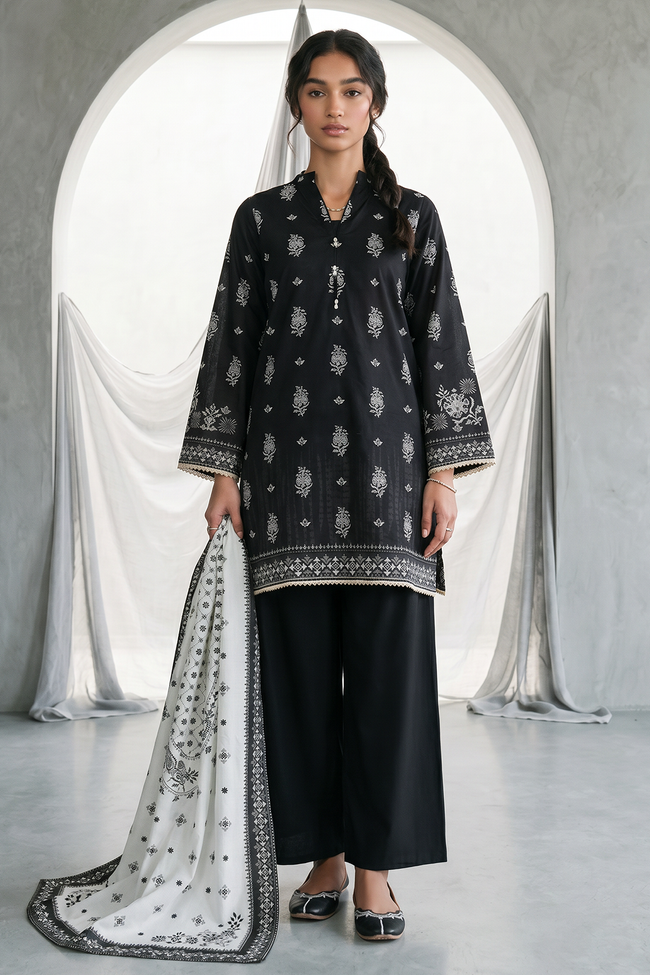Zellbury | Women Unstitched | Shirt Shalwar Dupatta - 0938 (WUS26X30938) Main Image
