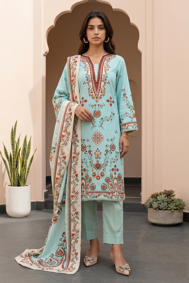 Zellbury | Women Unstitched Suits | 3PC Printed Lawn - 1022 - 100% Original Brand Product Main Image