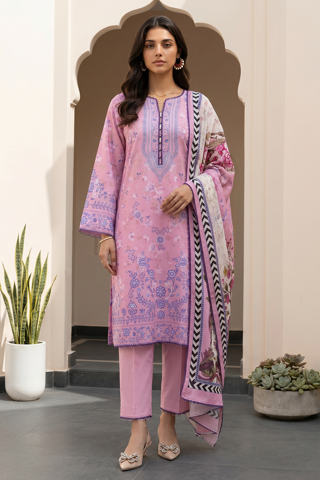 Zellbury | Women Unstitched Suits | 3-Piece Printed Slub Lawn Suit WUS26X31023 Main Image