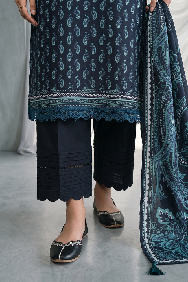 Zellbury | Women Unstitched | Shirt Shalwar Dupatta - 1077 (WUS26X31077) - 100% Original Brand Product Main Image