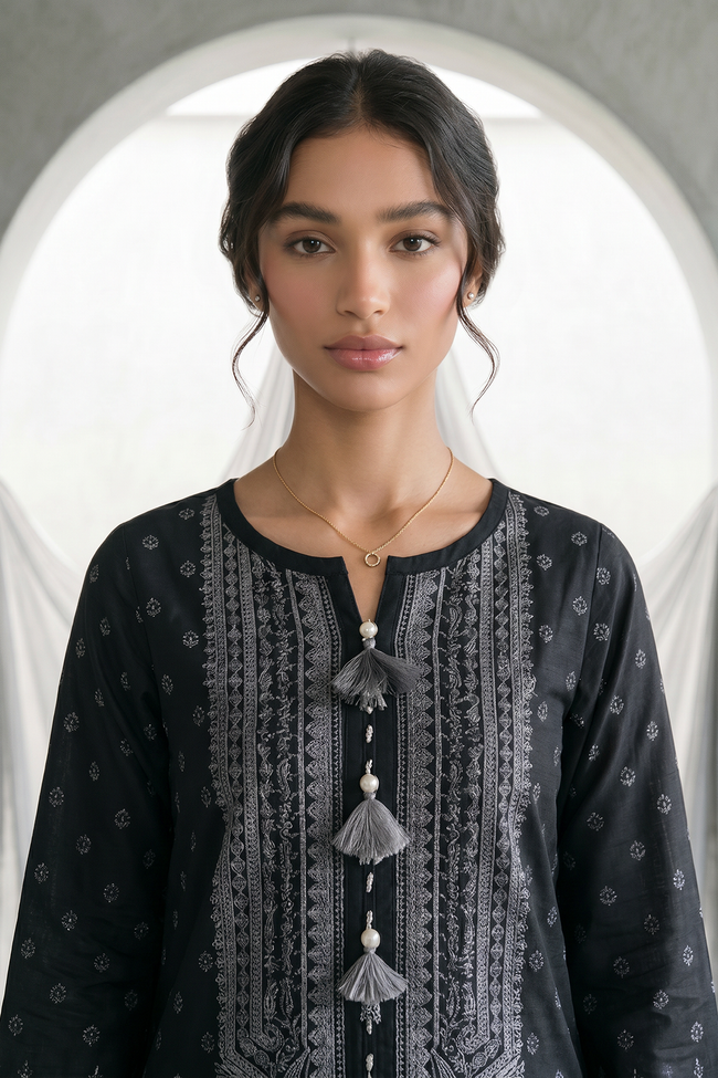 ZELLBURY | Women Unstitched Suits | ZELLBURY Monochrome Printed Lawn Unstitched 3Pc Suit WUS26X31091 - 100% Original Brand Product Main Image