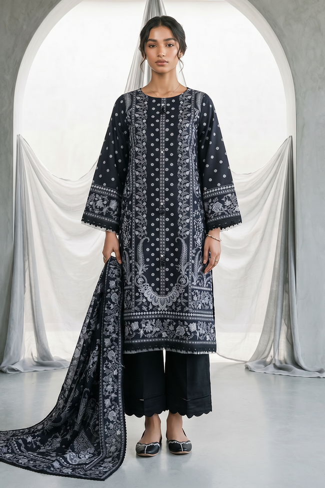 ZELLBURY | Women Unstitched Suits | Shirt Shalwar Dupatta - 1097 - 100% Original Brand Product Main Image