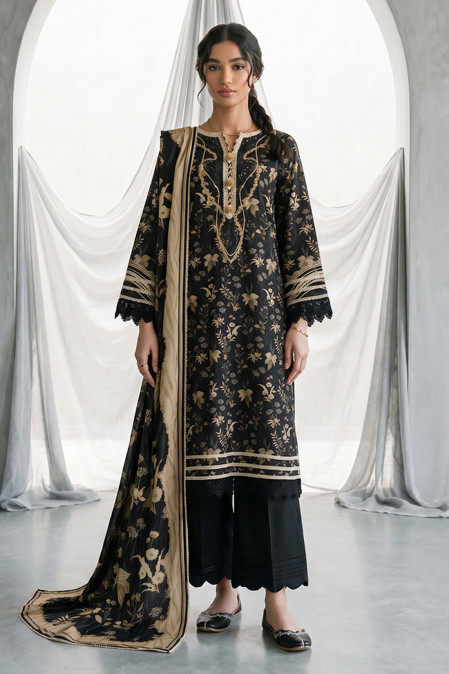 Zellbury | Women Unstitched | Shirt Shalwar Dupatta - 1135 (WUS26X31135) Main Image