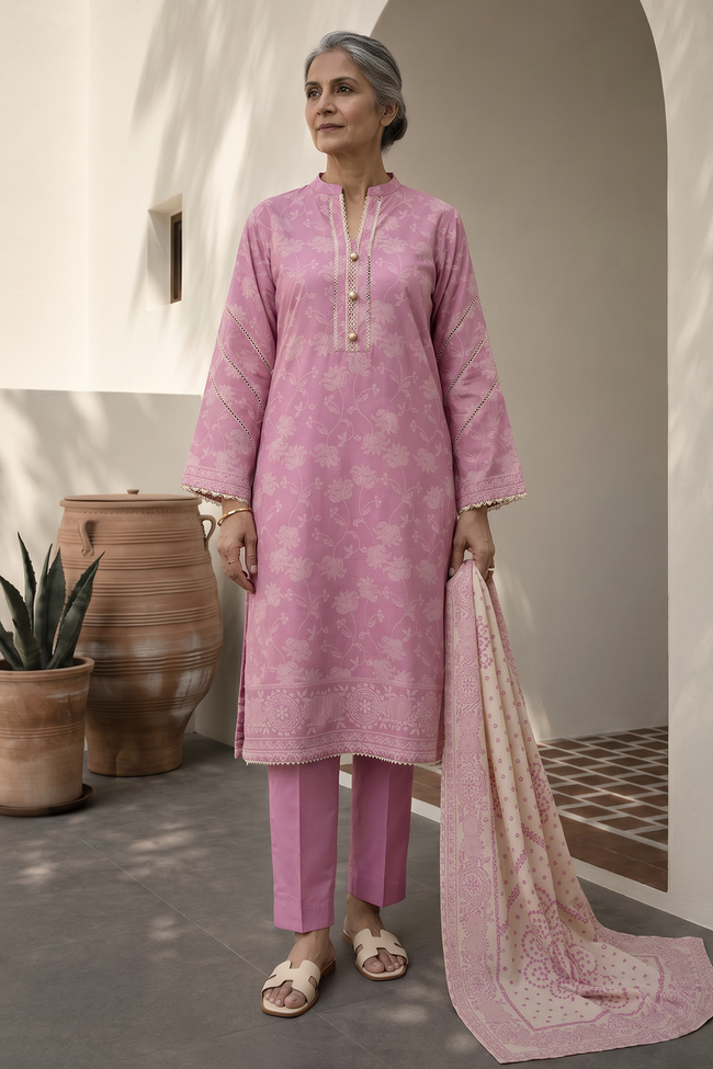 ZELLBURY | Women's Unstitched Lawn | 3Pc Printed Lawn Suit (WUS26X38006) - 100% Original Brand Product Hover Image