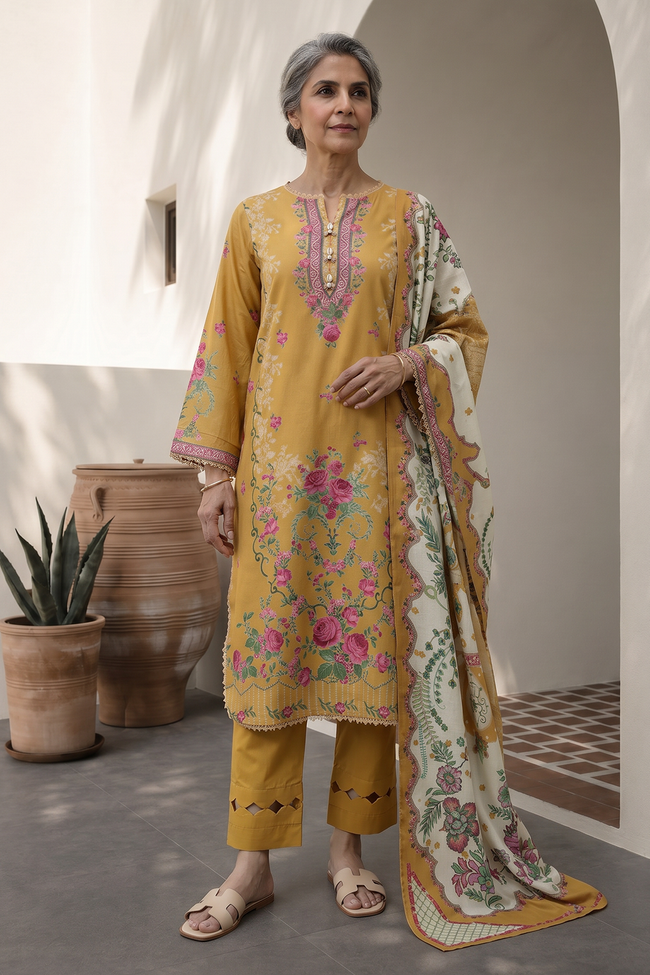 Zellbury Mother Printed Lawn 3 Piece Unstitched Suit WUS26X38008 - 100% Original Brand Product Main Image