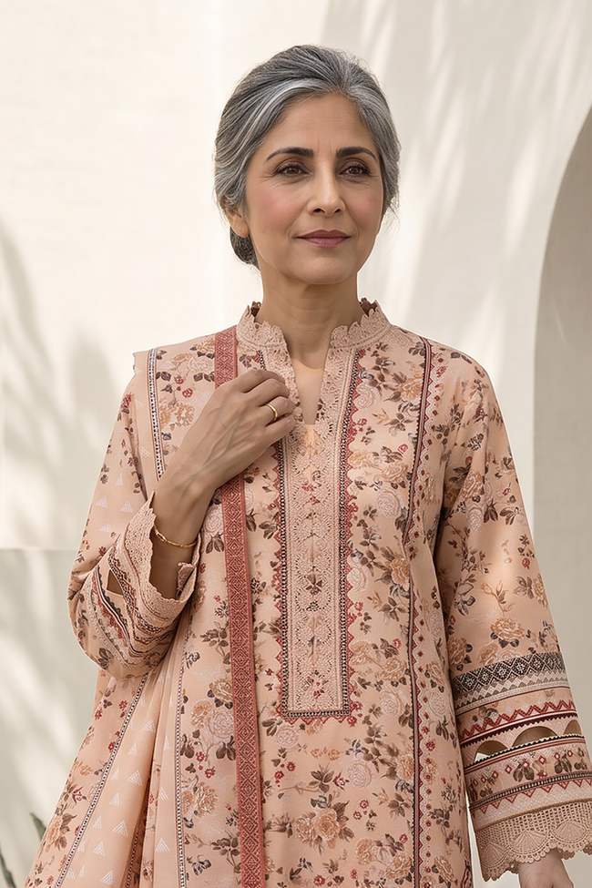 ZELLBURY | Women Unstitched Suits | 3pc-MC Printed Lawn (WUS26X38023) - 100% Original Brand Product Hover Image